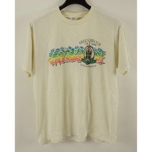 Vintage Single Stitch 1998 Great Aloha Run Graphic Shirt Mens Large Cream Hawaii